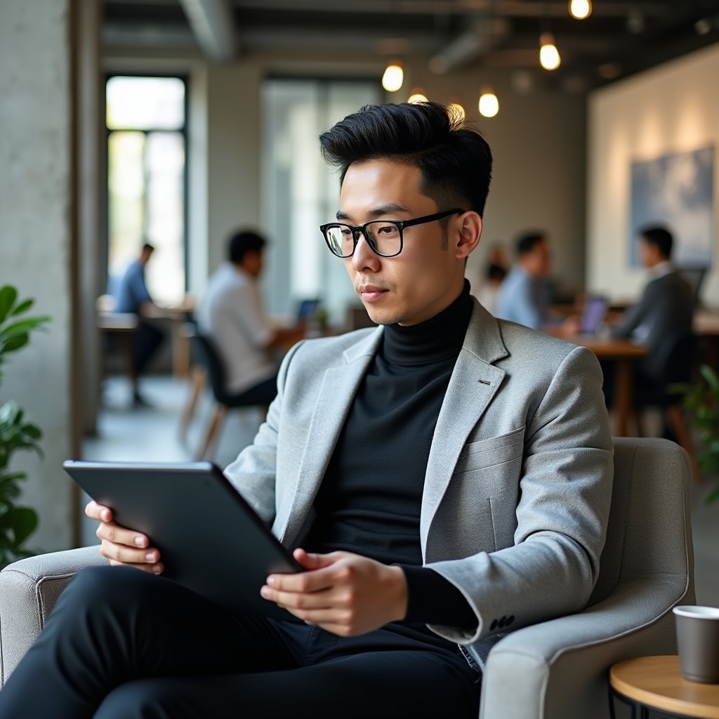 Financial analyst reviewing convertible note structures and market trends on digital tablet